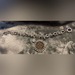 Silver Toggle Bracelet with LV logo